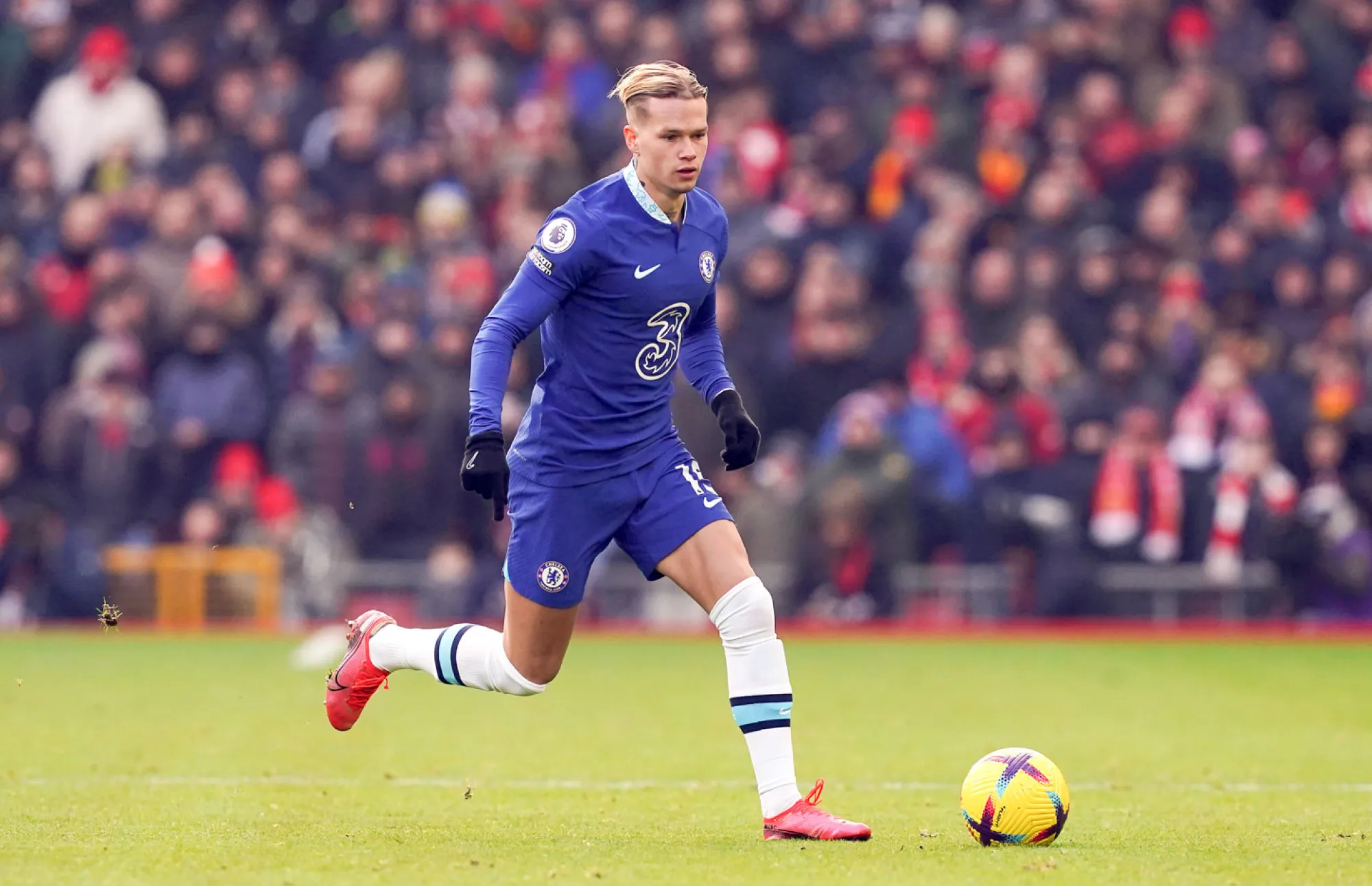 Chelsea?s Mykhailo Mudryk during the Premier League match at Anfield, Liverpool. Picture date: Saturday January 21, 2023. - Photo by Icon sport