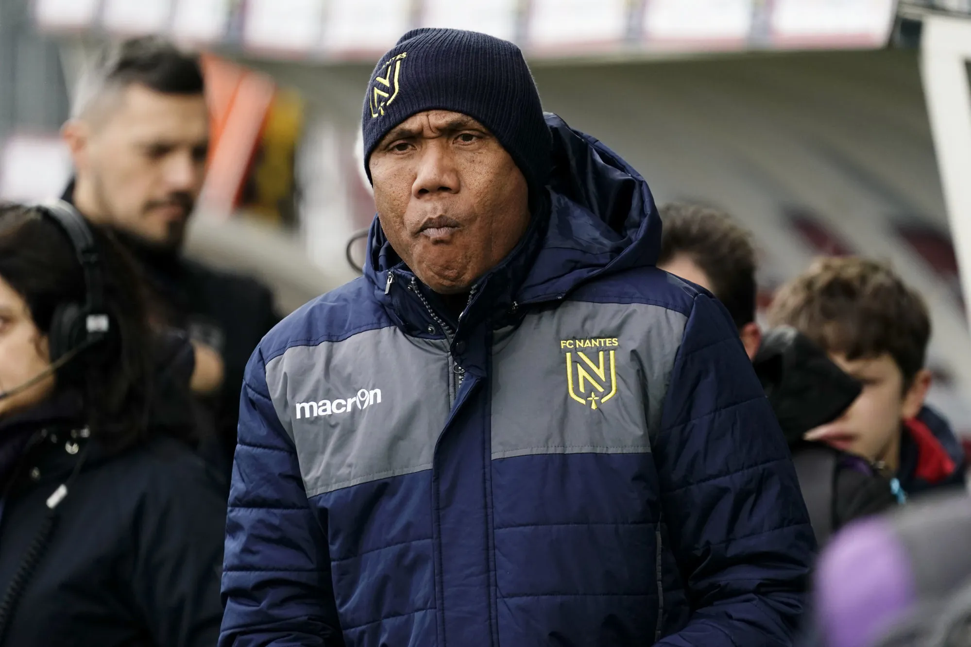 Antoine KOMBOUARE (Entraineur Nantes FCN) during the Ligue 1 Uber Eats match between Clermont and Nantes at Stade Gabriel Montpied on January 29, 2023 in Clermont-Ferrand, France. (Photo by Dave Winter/FEP/Icon Sport)