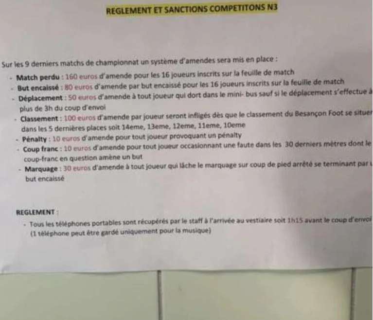 Les amendes du Besançon Foot : «<span style="font-size:50%">&nbsp;</span>Avec l’argent, on serait parti à Dubaï<span style="font-size:50%">&nbsp;</span>»