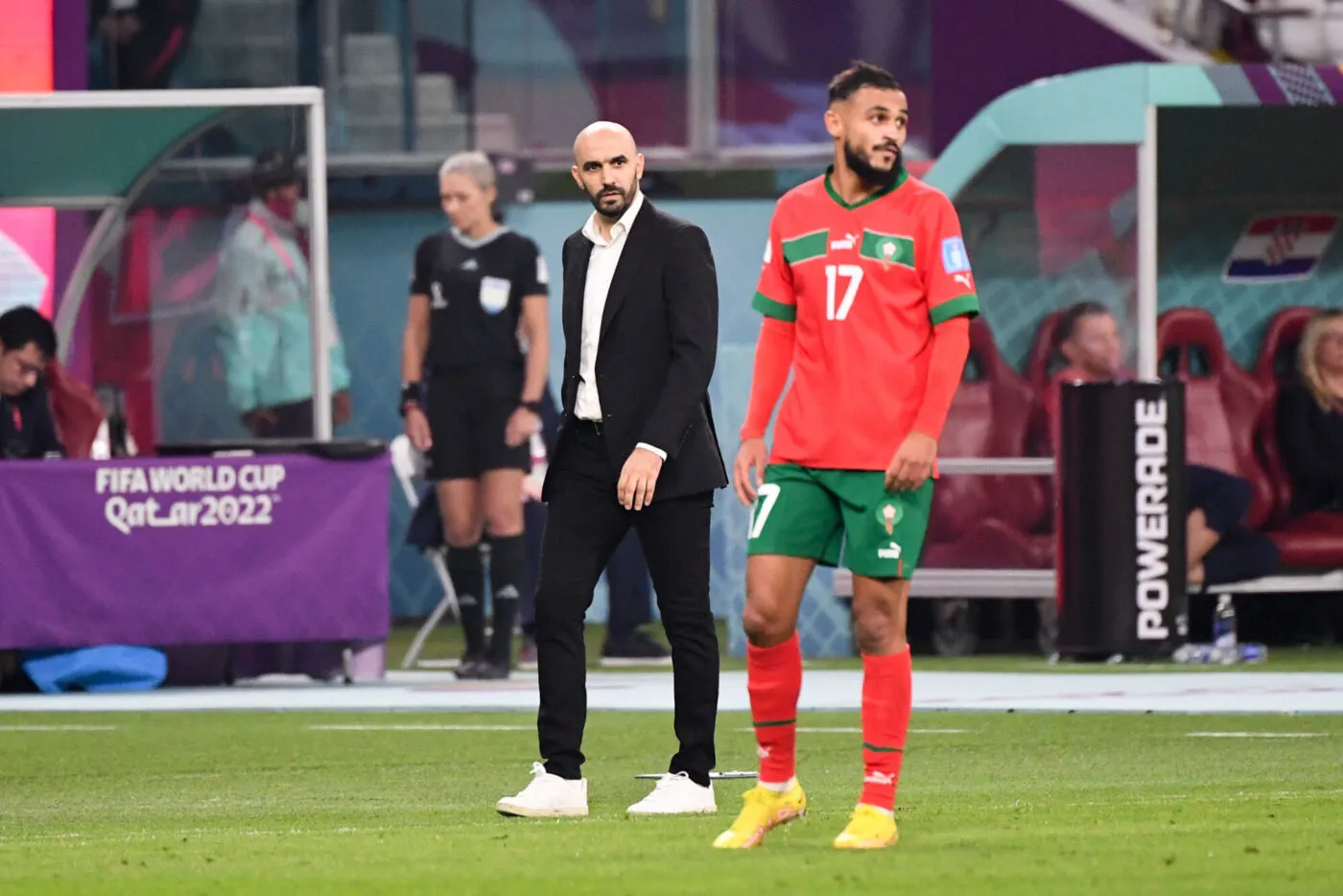 Walid REGRAGUI (Selectionneur Maroc) during the FIFA World Cup 2022 - Third Place Final between Croatia and Morocco at Khalifa International Stadium on December 17, 2022 in Doha, Qatar. (Photo by Anthony Bibard/FEP/Icon Sport)