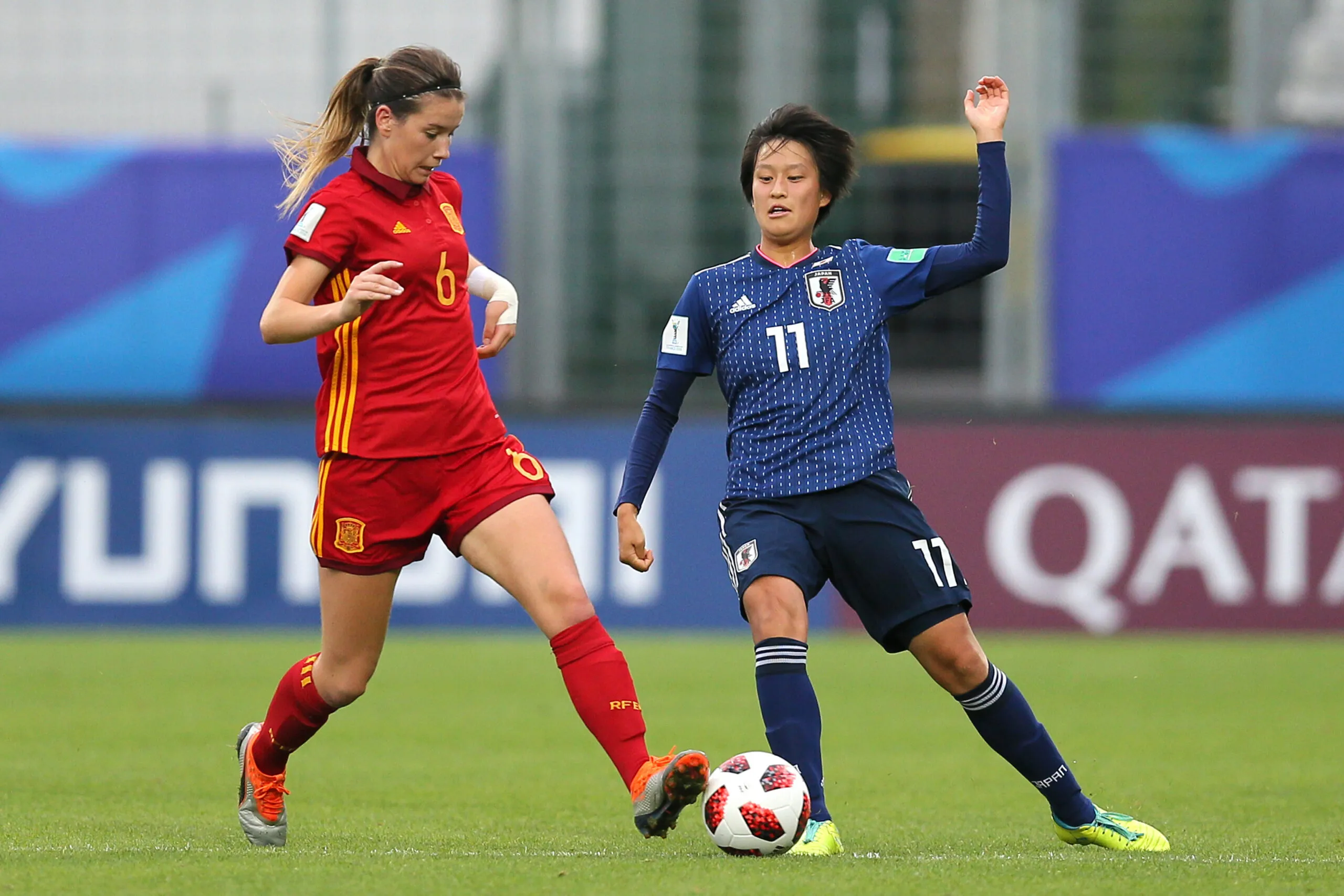 Damaris Egurrola lors de la finale de la Coupe du monde U20 avec l&rsquo;Espagne face au Japon (défaite 1-3).