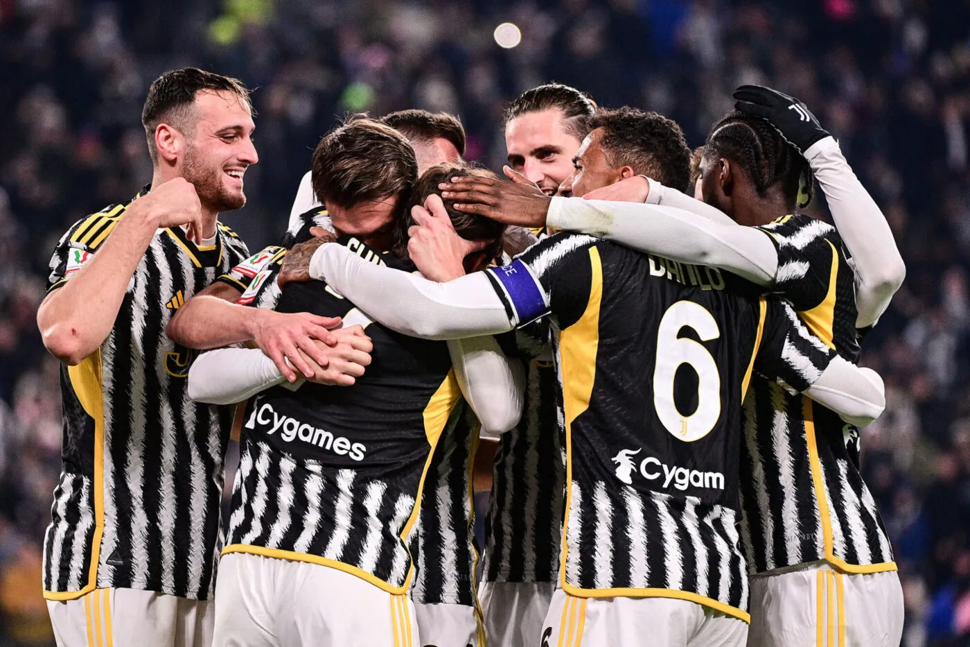 Foto Marco Alpozzi/LaPresse 4 Gennaio 2024 - Torino, Italia - sport, calcio - Juventus vs Salernitana - Coppa Italia Frecciarossa 2023/2024 - Ottavi di finale - Juventus Stadium. Nella foto: Daniele Rugani (Juventus FC); esulta dopo il gol January 04, 2024 Turin, Italy - sport, calcio - Juventus vs Salernitana - Frecciarossa Italian Cup 2023/2024 - round of 16 - Juventus Stadium. In the pic:Daniele Rugani (Juventus FC); celebrates after scoring - Photo by Icon sport