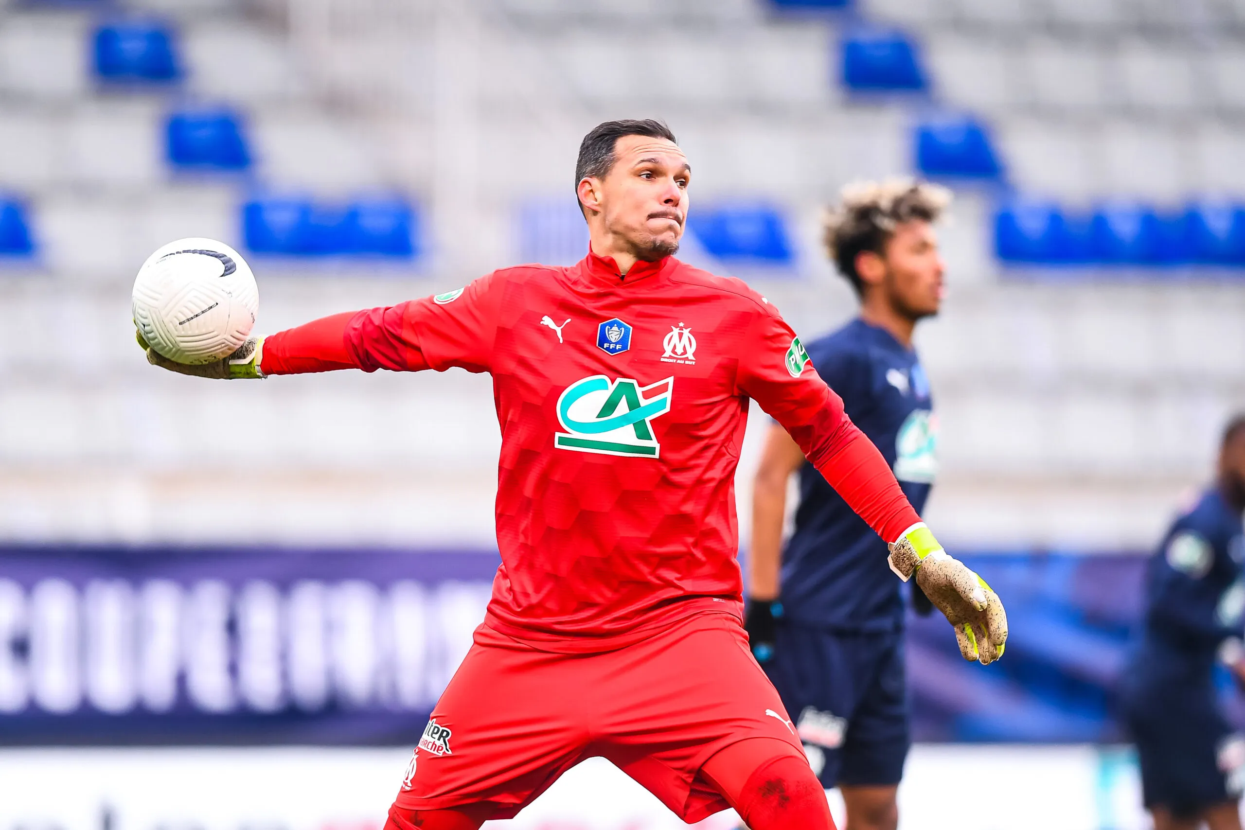 Yohann PELE of Marseille during the French Cup match between Auxerre and Marseille at Stade Abbe Deschamps on February 10, 2021 in Auxerre, France. (Photo by Baptiste Fernandez/Icon Sport) &#8211; Photo by Icon Sport