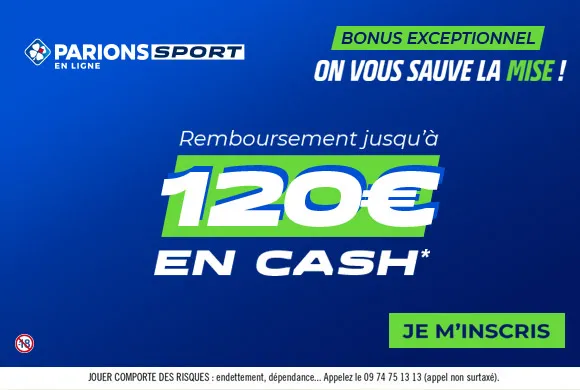 BONUS PARIONS SPORT &#8211; Nouveau &amp; Limité : 120€ OFFERTS en CASH jusqu&rsquo;au 29 octobre seulement !