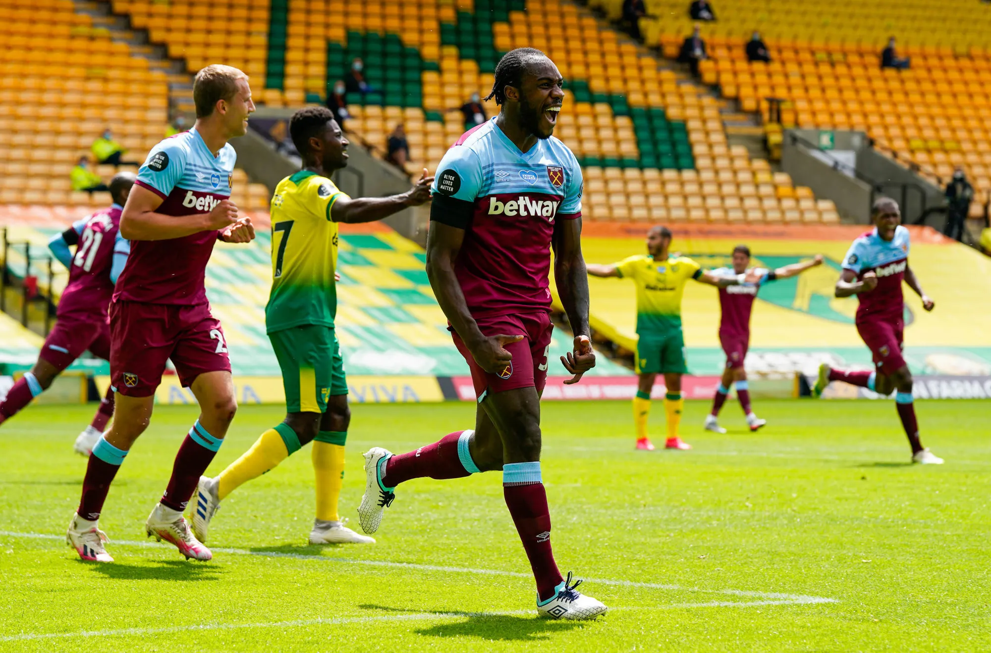 Portrait de Michail Antonio, auteur d&rsquo;un quadruplé à Norwich