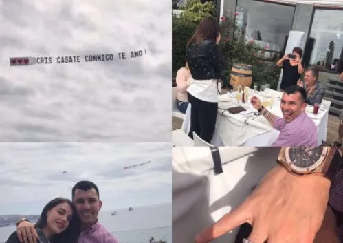 Medel demande sa femme en mariage avec un avion