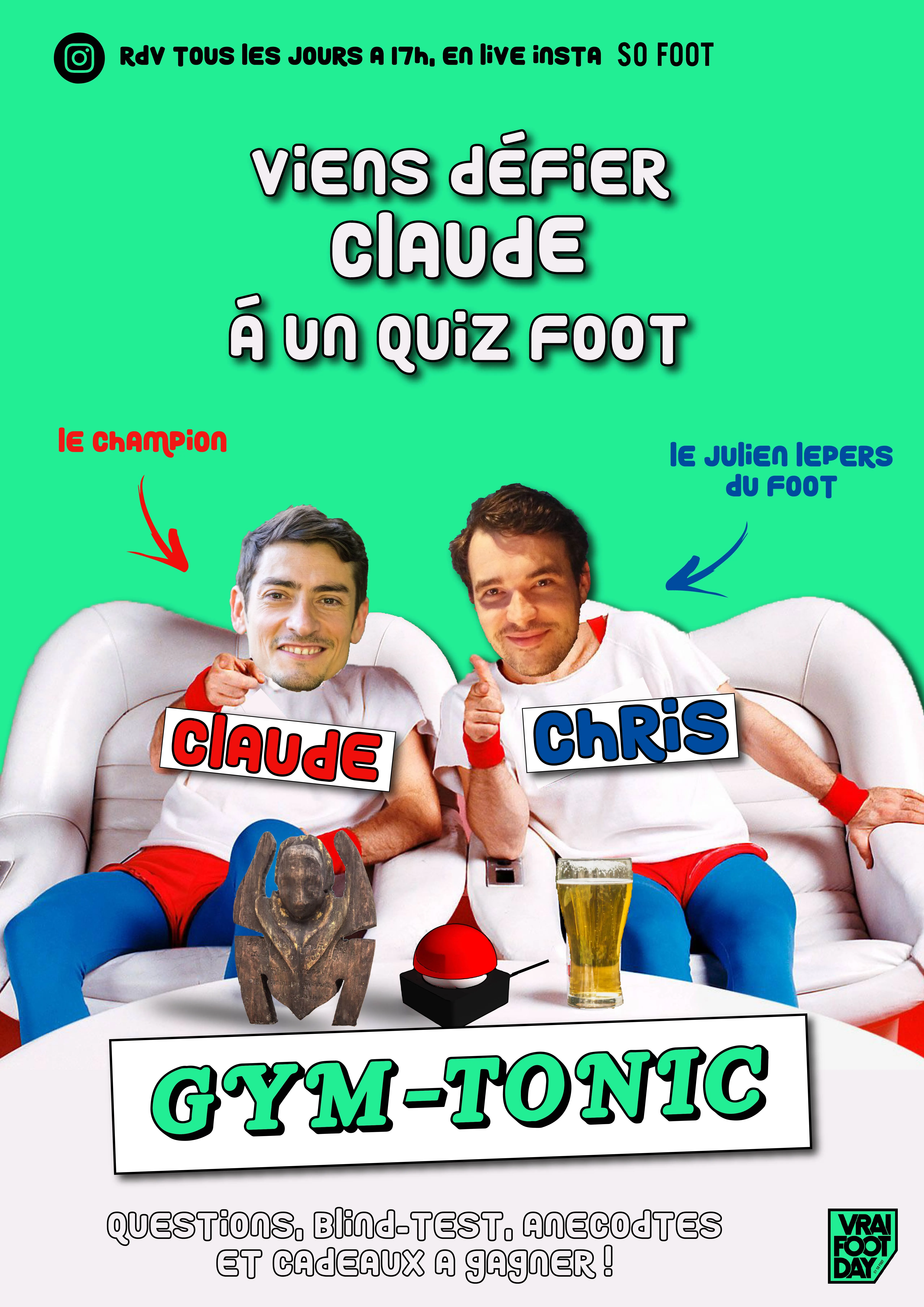 Live à 17h sur l'Instagram de So Foot avec Claude de Koh-Lanta